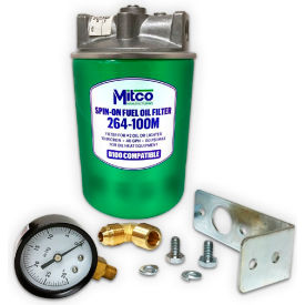 Mitco 264-100GBM Spin-On Oil Filter Complete W/Top Mounting Bracket & Gauge 264-100GBM - Pkg Qty 12