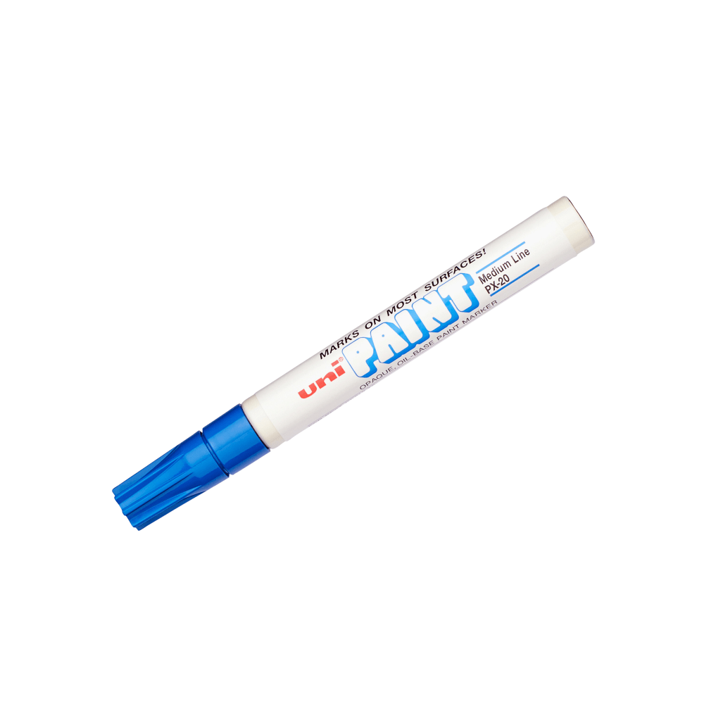 uni uni Paint PX 20 Oil Based Paint Marker Medium Marker Point Blue Ink Oil Based White Barrel 1 Each MPN:UBC63603