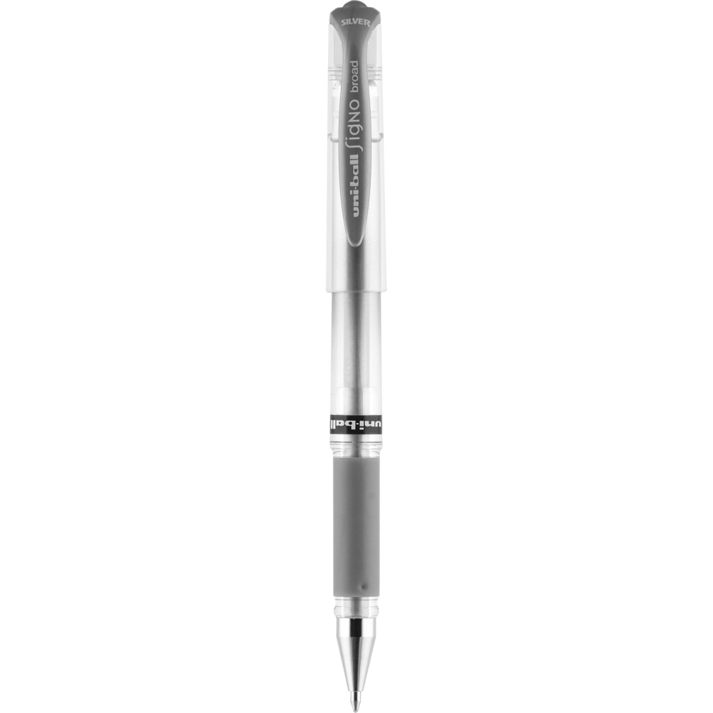 Uni-Ball Signo Gel Impact Pens, Bold Point (1.0mm), Silver Metallic MPN:60758