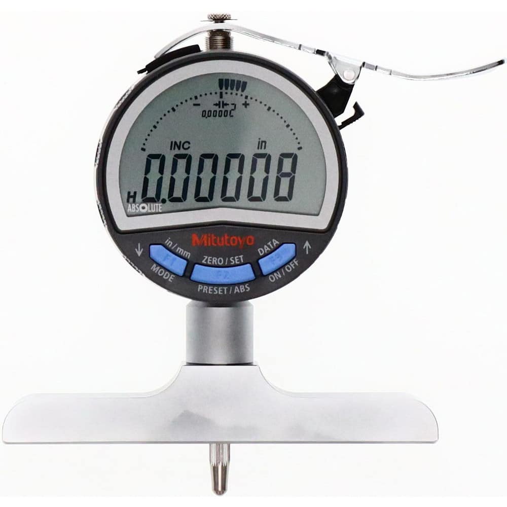 Electronic Depth Gages, Resolution (mm): 0.001, Resolution (Decimal Inch): 0.00005 in, 0.001, Rod Type: Solid, Base Length (Inch): 4 MPN:547-258A