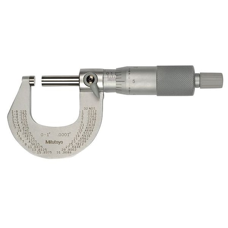 Outside Mic, 0-1, Ratchet, NIST, Case MPN:102-327-10CAL