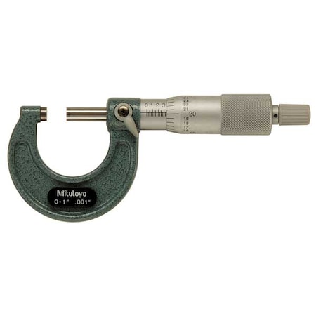 Micrometer, 0-1 In, 0.001 In, Enamel MPN:103-177