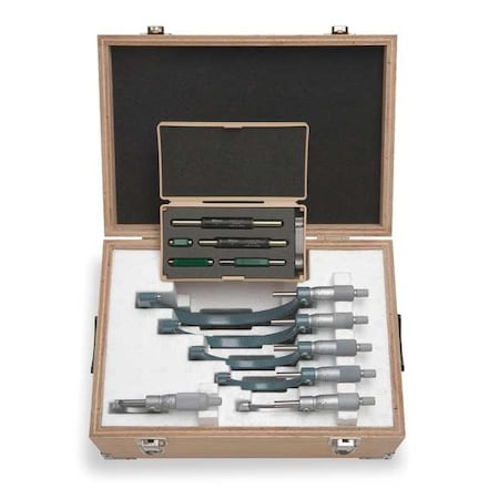 Micrometer Set, 0 to 6 In, 0.0001 In, 6 Pc MPN:103-907-40