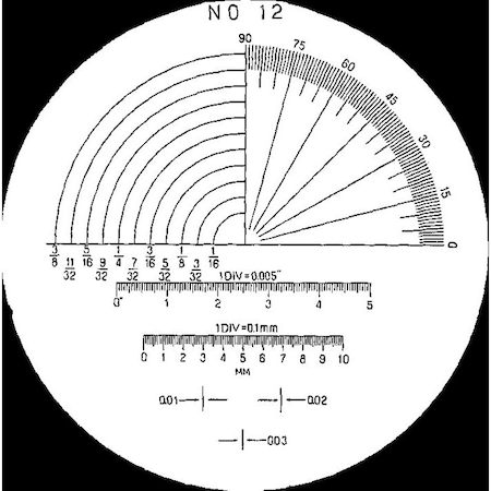 Reticle, No 12, for Pocket Comparator MPN:183-113