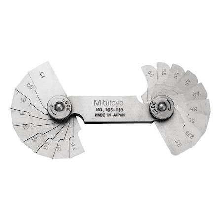 Radius Gage, 4 mm to 6 mm, 18, Angle MPN:186-110