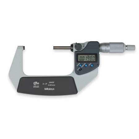 Digital Micrometer, 2 to 3In, 0.00005, Ratchet MPN:293-332-32