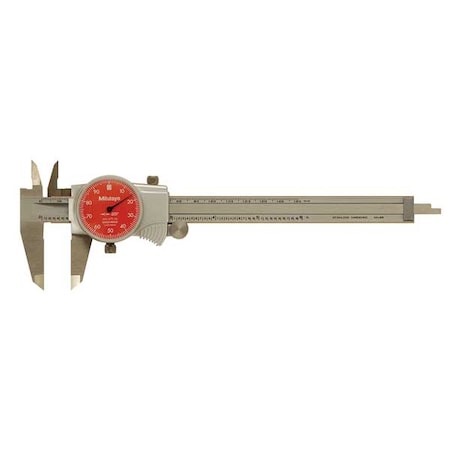 Dial Caliper, 6 In, Red, 0.100 In/Rev MPN:505-742-54J
