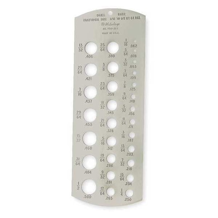 Drill Gage, 1/16-1/2 In, 29 Holes MPN:950-206
