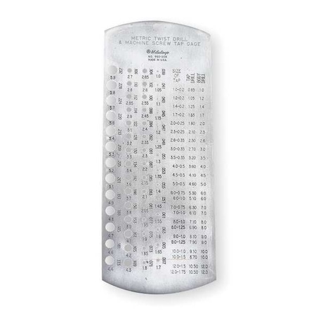 Drill Gage, 1.0-5.9mm, 57 Holes MPN:950-208