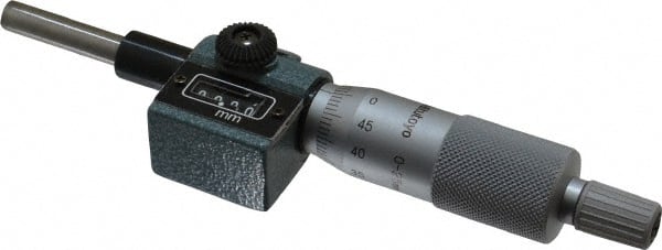 25mm, 18mm Ratchet Stop Thimble, 6.35mm Diameter x 27mm Long Spindle, Digital Counter Mechanical Micrometer Head MPN:250-301