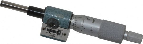 1 Inch, 18mm Ratchet Stop Thimble, 6.35mm Diameter x 27mm Long Spindle, Digital Counter Mechanical Micrometer Head MPN:250-312