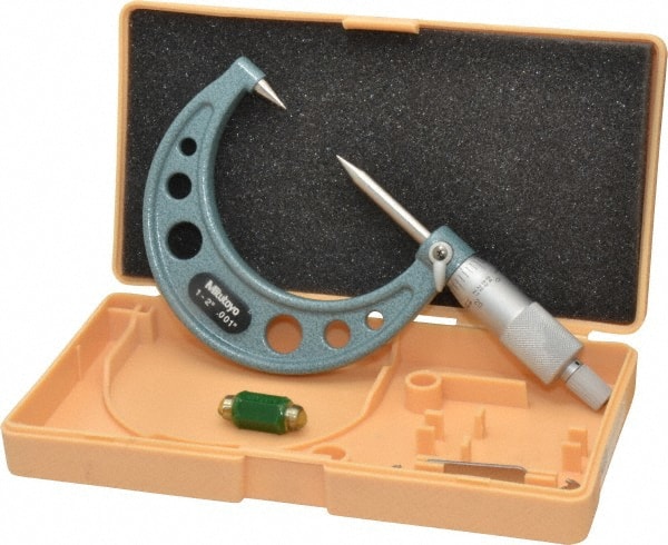 1 to 2 Inch, 49mm Throat Depth, Ratchet Stop, Mechanical Point Micrometer MPN:112-226