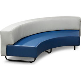 MityBilt Drift Inside Curve Soft Seating Armless Steel Black Frame Gray/Aqua DRFT-I90.GRY.AQU