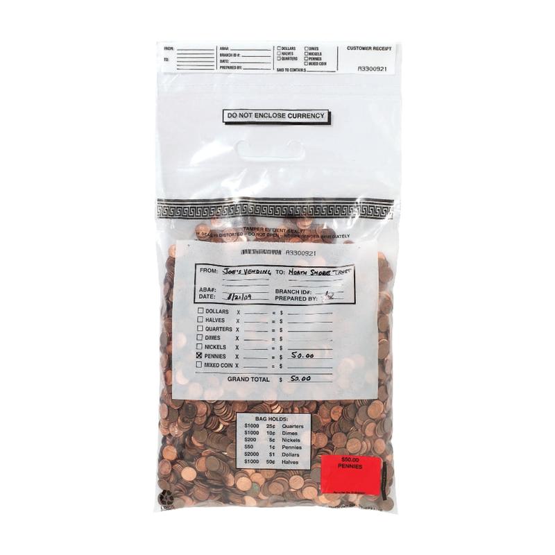 MMF Industries Single-Handle Self-Sealing Coin Deposit Bags, 12 3/8in x 18in, Clear, Box Of 100 MPN:231042120