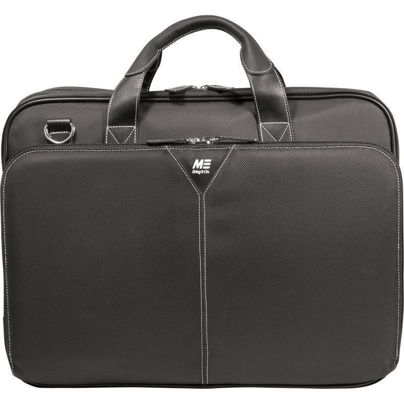 Mobile Edge Premium Nylon Laptop Briefcase - Briefcase - Shoulder Strap, Handle, Trolley Strap - 16in Screen Support - Ballistic Nylon - Black MPN:MEBCNP1