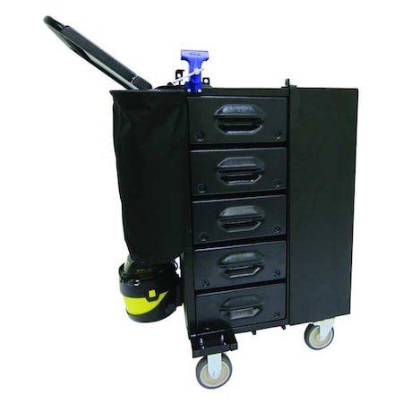 H3O Tool Utility Cart, 5 Drawer, Black, Steel, 16 in W x 36 in D x 40 in H MPN:MS-H3O-B