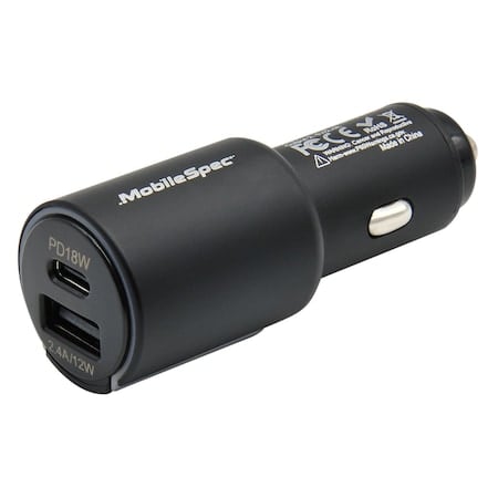 Dual Charger USB-C/18W / 2.4A/12W, 12V/D MPN:MB01402