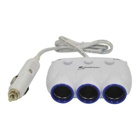 Adapter with 2 USB Ports, 3-Way, 12V MPN:MS312USBBLW