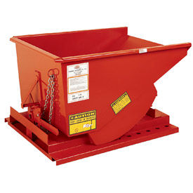 Medium Duty Self Dumping Forklift Hopper 1/3 Cu. Yd. 2000 Lbs Orange SDHM033