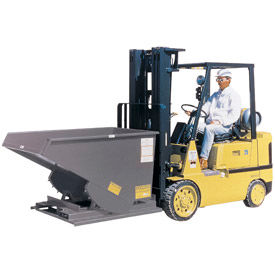 Medium Duty Self Dumping Forklift Hopper 1/3 Cu. Yd. 2000 Lbs Gray SDHM033-G