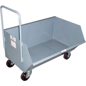 Low-Profile Steel Hopper Truck With Side Scoop 1/4 Cu. Yd. Cap 1000 Lbs. Cap Gray JK69