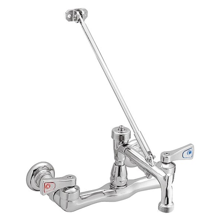 Lever Handle Straight Service Sink Faucet, Chrome 2 Hole MPN:8124