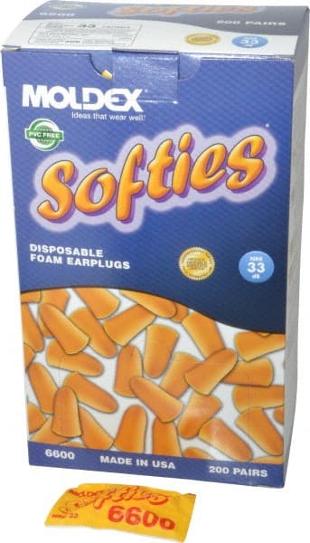 Earplugs: 33 dB, Foam, Bullet, Roll Down, Uncorded,  n-Metal Detectable MPN:6600 - Pkg Qty 200