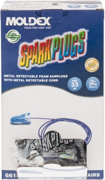 Earplug:  33.00 dB, PVC, Bullet, Roll Down, Corded MPN:6615 - Pkg Qty 100
