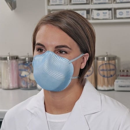 Disposable Respirator, N95, Molded, Dual Strap, Non-Adj., Dura-Mesh Shell, Blue, S, PK 20 MPN:1511