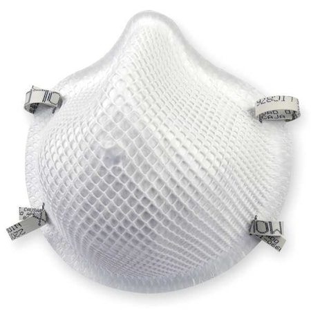 Disposable Respirator, N95, Non-Adj. Dual Strap, Molded Nose Bridge, Dura-Mesh Shell, S, PK 20 MPN:2201N95