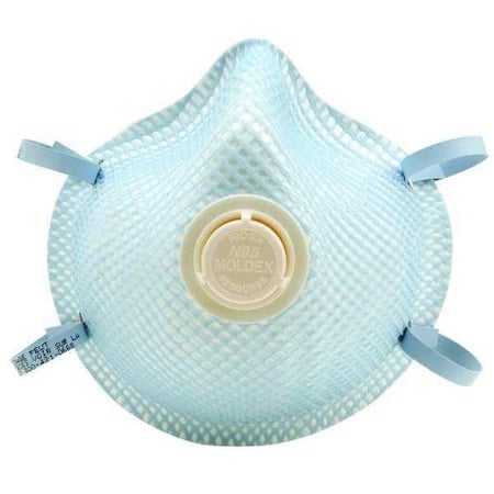 Disposable Respirator, N95, Exhale Valve, Non Adj. Dual Strap, Molded Nose, M, Vendor Pack (2) MPN:2300V