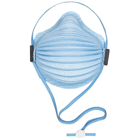 Surgical N95, AirWave, Adj. Smart Strap, Molded Full Foam Nose Flange, Blue, S, PK 10 MPN:4151