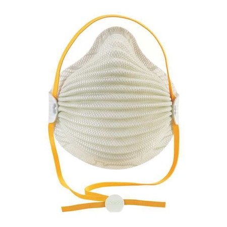 Disposable Respirator, N95, AirWave, Adj. SmartStrap, Molded Nose Bridge, Gray, S, PK 10 MPN:4601