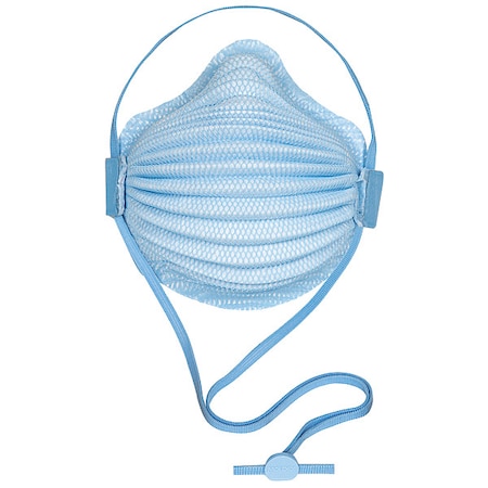 Surgical N95, AirWave, Adj. Smart Strap, Molded Soft Foam Nose Cushion, Blue, M/L, PK 10 MPN:4650