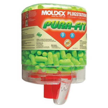 Pura-Fit Ear Plug Dispenser, PlugStation, Uncorded, Bullet Shape, NRR 33 dB, Green, 250 Pairs MPN:6844