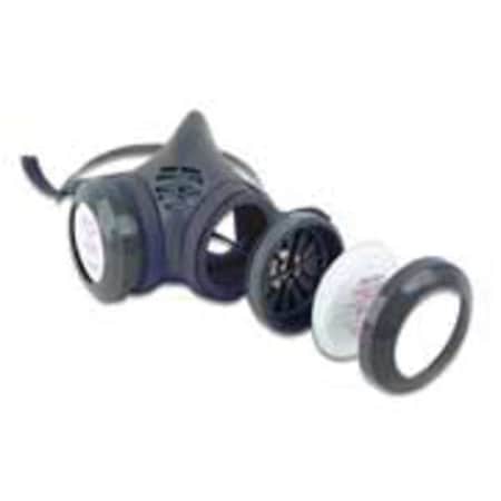 Half Mask Respirator Kit, Includes 2 Cartridges, P100 Filter, Snap-In Gasket, Size S MPN:8941