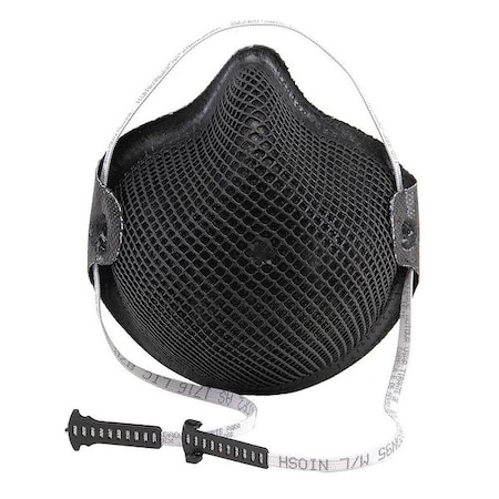 Disposable Respirator, N95, Special Ops, HandyStrap, Molded Nose Bridge, Black, M/L, PK 15 MPN:M2600N95