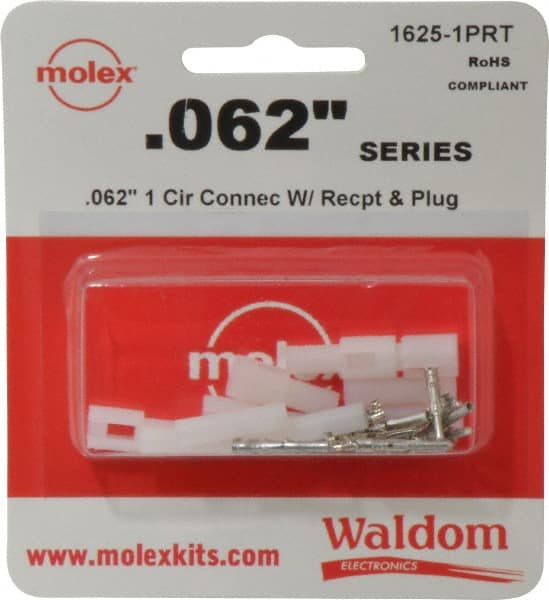 1 Circuit, 1 AWG, 0.062 Inch Pin Diameter, Modular Receptacle Plug Connector Package MPN:1625-1PRT