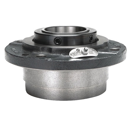 4 Holes, Circular Housing, Piloted Flange Bearing, Roller, 3-1/4 in Dia, Cast Iron, Set Screw MPN:19331304