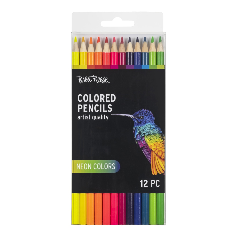 Brea Reese Colored Pencils, Neon Colors, Pack Of 12 Pencils MPN:42769