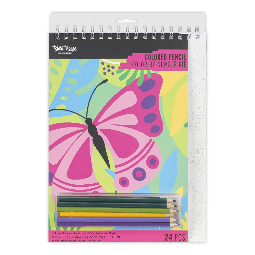 Brea Reese Color-By-Number Colored Pencil Kit, Butterfly Designs MPN:46096