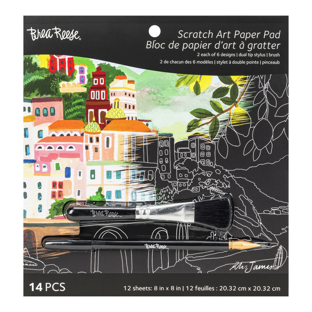 Brea Reese Scratch Art Paper Pad Kit, 8in x 8in, Vibrant Landscapes MPN:44599