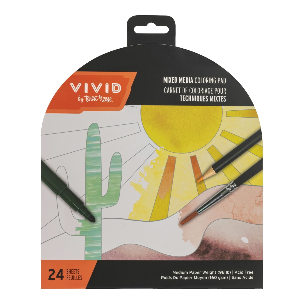 Vivid by Brea Reese Shaped Mixed Media Paper Pad, 7-1/2in x 9-3/4in, Boho, Pad Of 24 Sheets MPN:46188