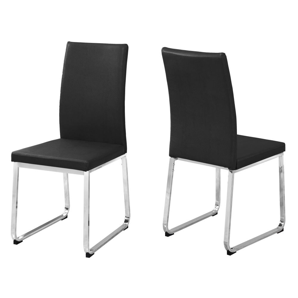 Monarch Specialties Shasha Dining Chairs, Black/Chrome, Set Of 2 Chairs MPN:I 1092