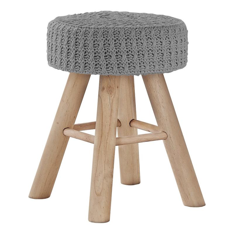 Monarch Specialties Shelly Ottoman, Gray/Natural MPN:I 9013