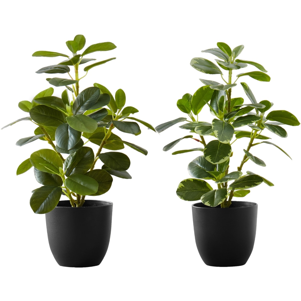 Monarch Specialties Lois 14inH Artificial Plants With Pots, 14inH x 9inW x 10inD, Green, Set Of 2 Plants MPN:I 9585