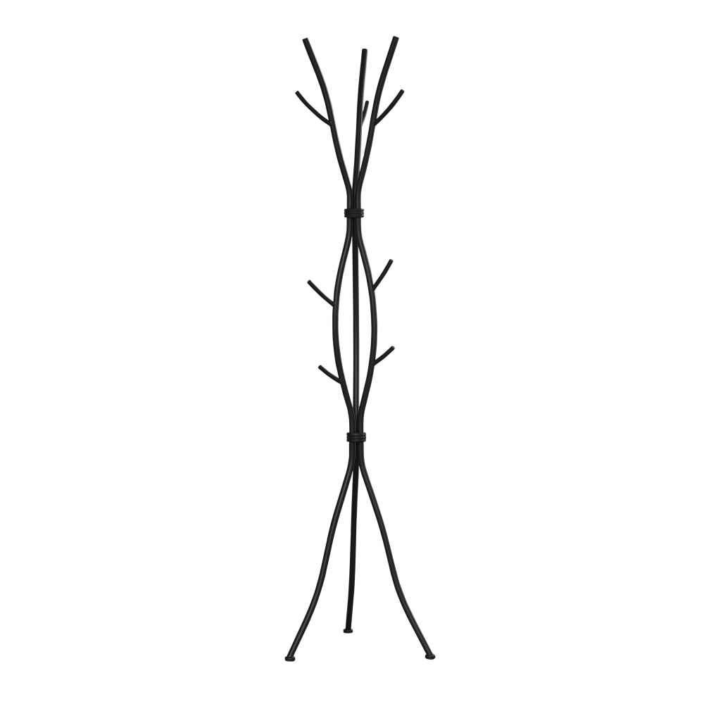 Monarch Specialties 8-Hook Metal Coat Rack, Hammered Black MPN:I 2062