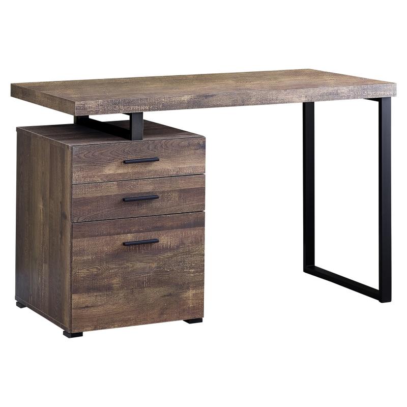 Monarch Specialties 48inW Computer Desk With 3 Drawers, Brown Woodgrain/Black MPN:I 7408