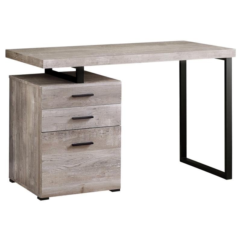Monarch Specialties 48inW Computer Desk With 3 Drawers, Taupe Woodgrain/Black MPN:I 7410
