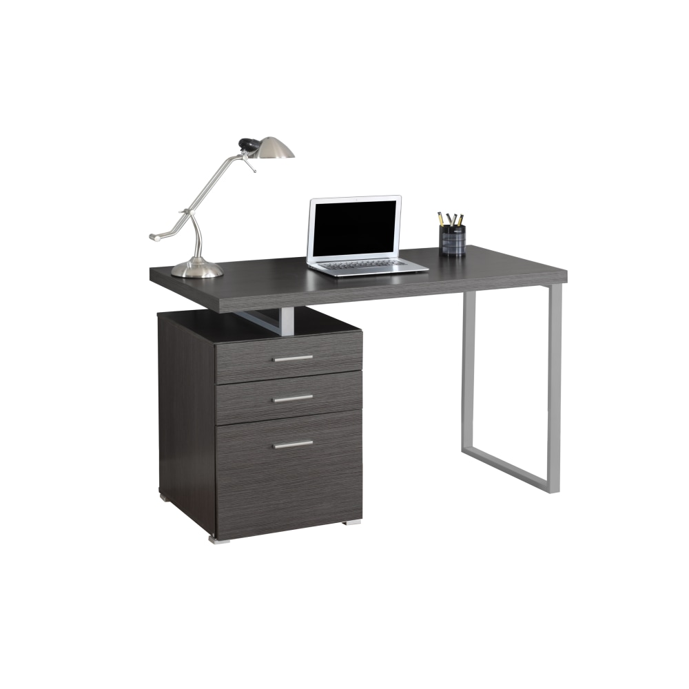 Monarch Specialties 48inW Computer Desk With Left/Right-Pedestal, Gray MPN:I 7426